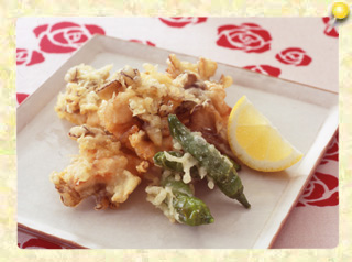 まいたけと鶏肉のかき揚げ