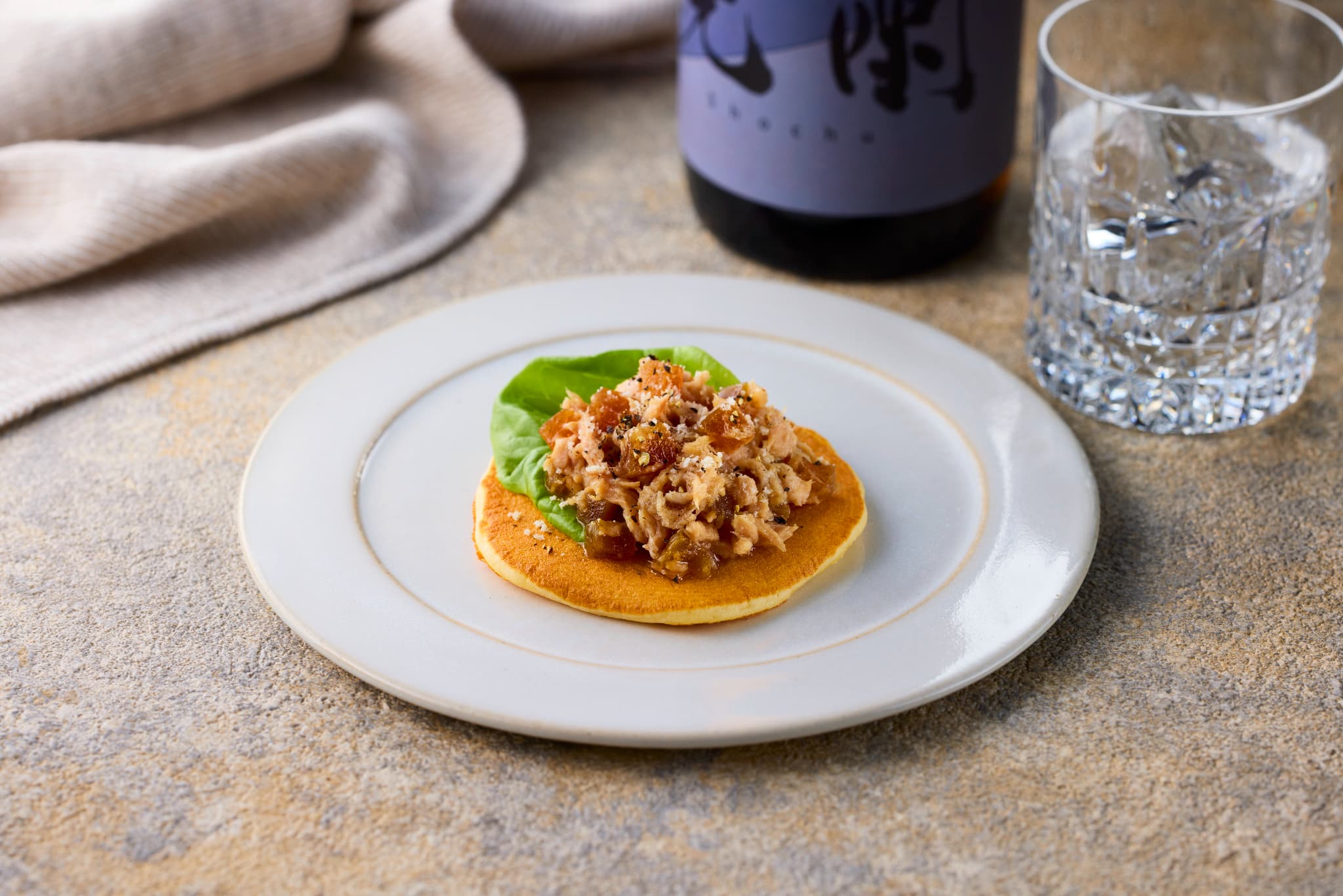 ツナ＆奈良漬ディップのホットケーキ