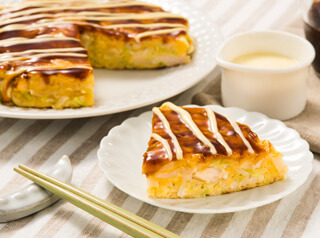 サラダチキンとしらたきのモダン焼き風の画像