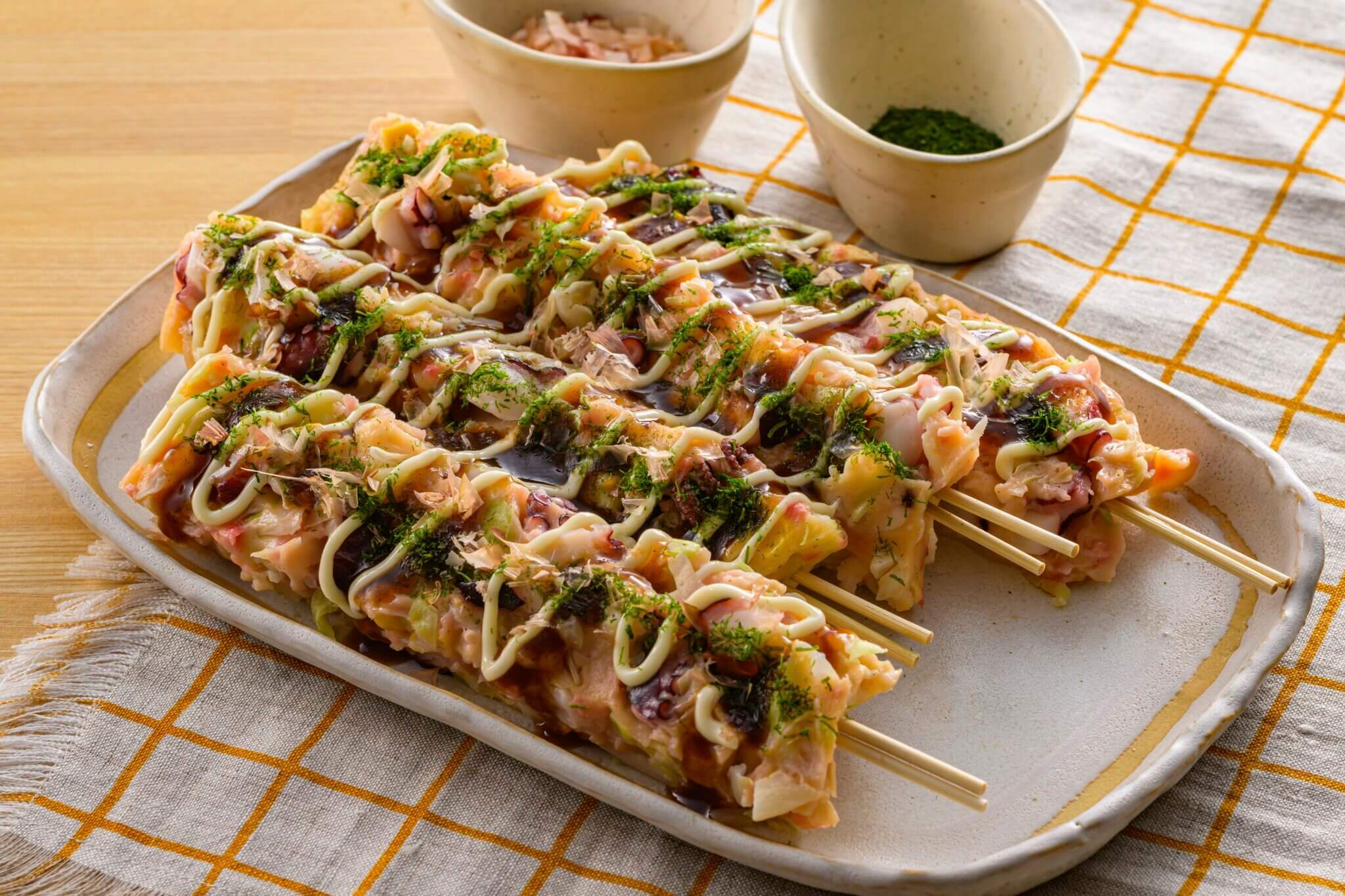 レンジだけで簡単！たこ焼き串の画像